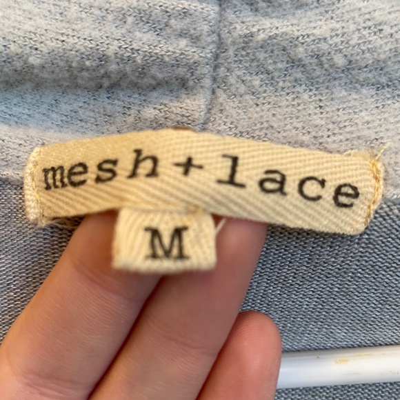 Mesh + Lace Twisted Cross Wrap Top EUC Size Medium - Picture 2 of 3